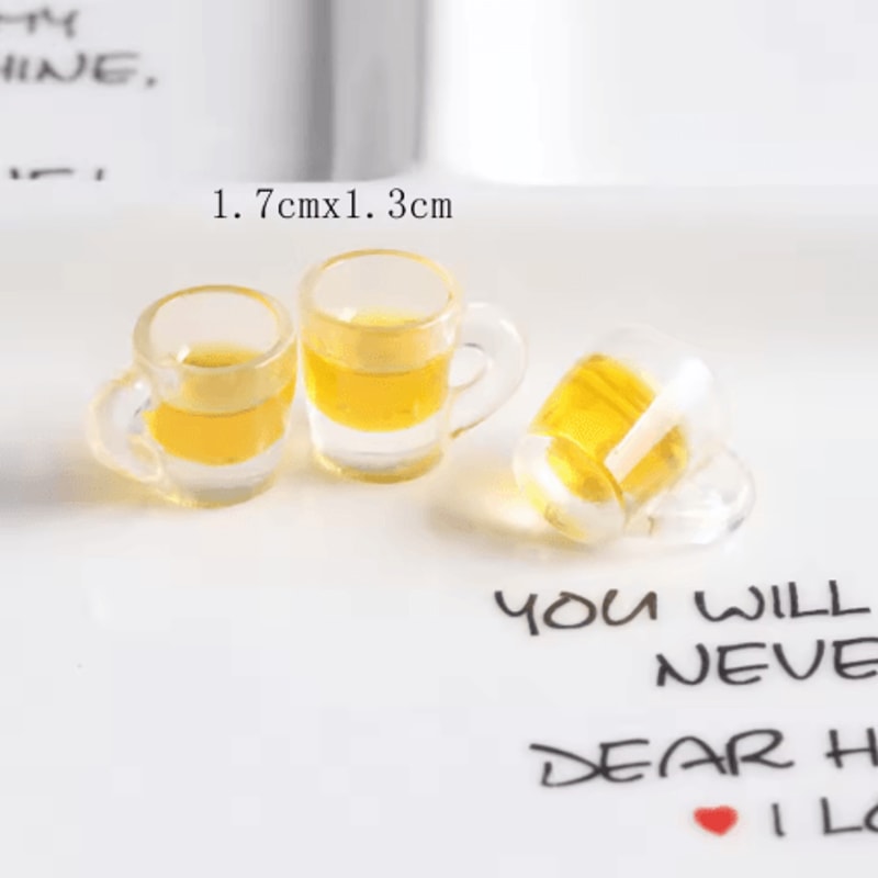 10pcs Miniature Beer Glass Set Resin Dollhouse Drink Accessories 6