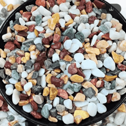 natural polished river pebbles – mixed color gravel for garden & aquarium decor