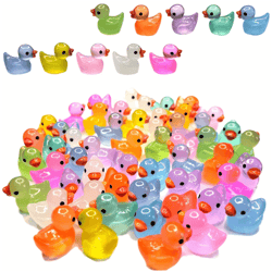 glowing mini duck figurines set – resin fairy garden & micro landscape decor