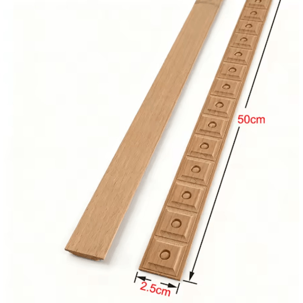 Exquisite Long Wood Carved Applique Decorative Furniture Trim Onlay 1