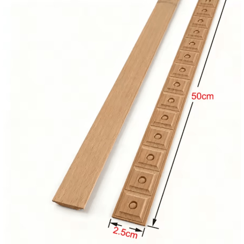 Exquisite Long Wood Carved Applique Decorative Furniture Trim Onlay 1