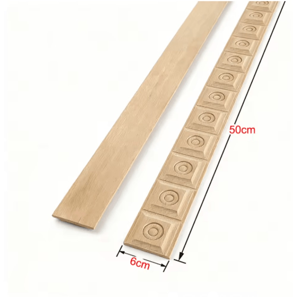 Exquisite Long Wood Carved Applique Decorative Furniture Trim Onlay 13