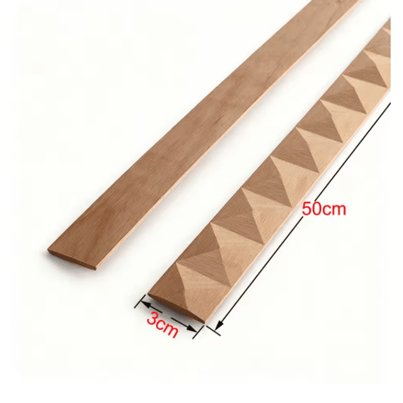 Exquisite Long Wood Carved Applique Decorative Furniture Trim Onlay 7