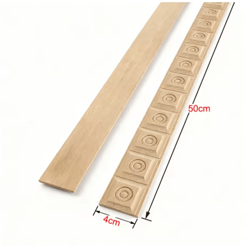 Exquisite Long Wood Carved Applique Decorative Furniture Trim Onlay 15
