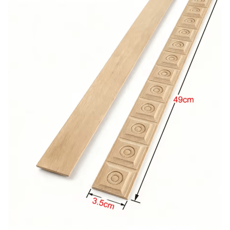Exquisite Long Wood Carved Applique Decorative Furniture Trim Onlay 16