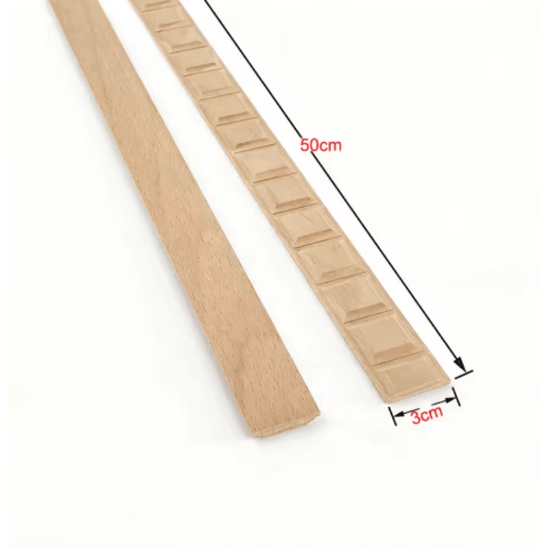 Exquisite Long Wood Carved Applique Decorative Furniture Trim Onlay 20