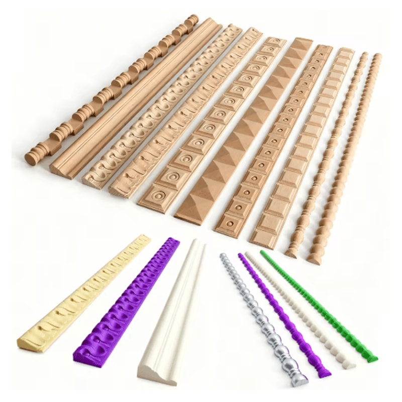 Exquisite Long Wood Carved Applique Decorative Furniture Trim Onlay 0