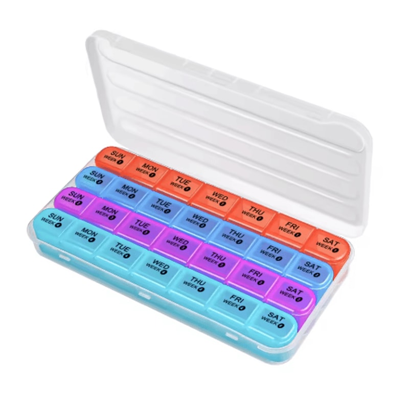 Portable Weekly Pill Organizer Case TravelFriendly Medication Supplement Box 1