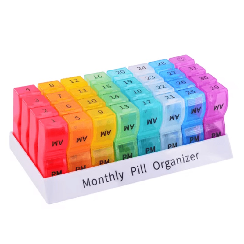 Portable Weekly Pill Organizer Case TravelFriendly Medication Supplement Box 5