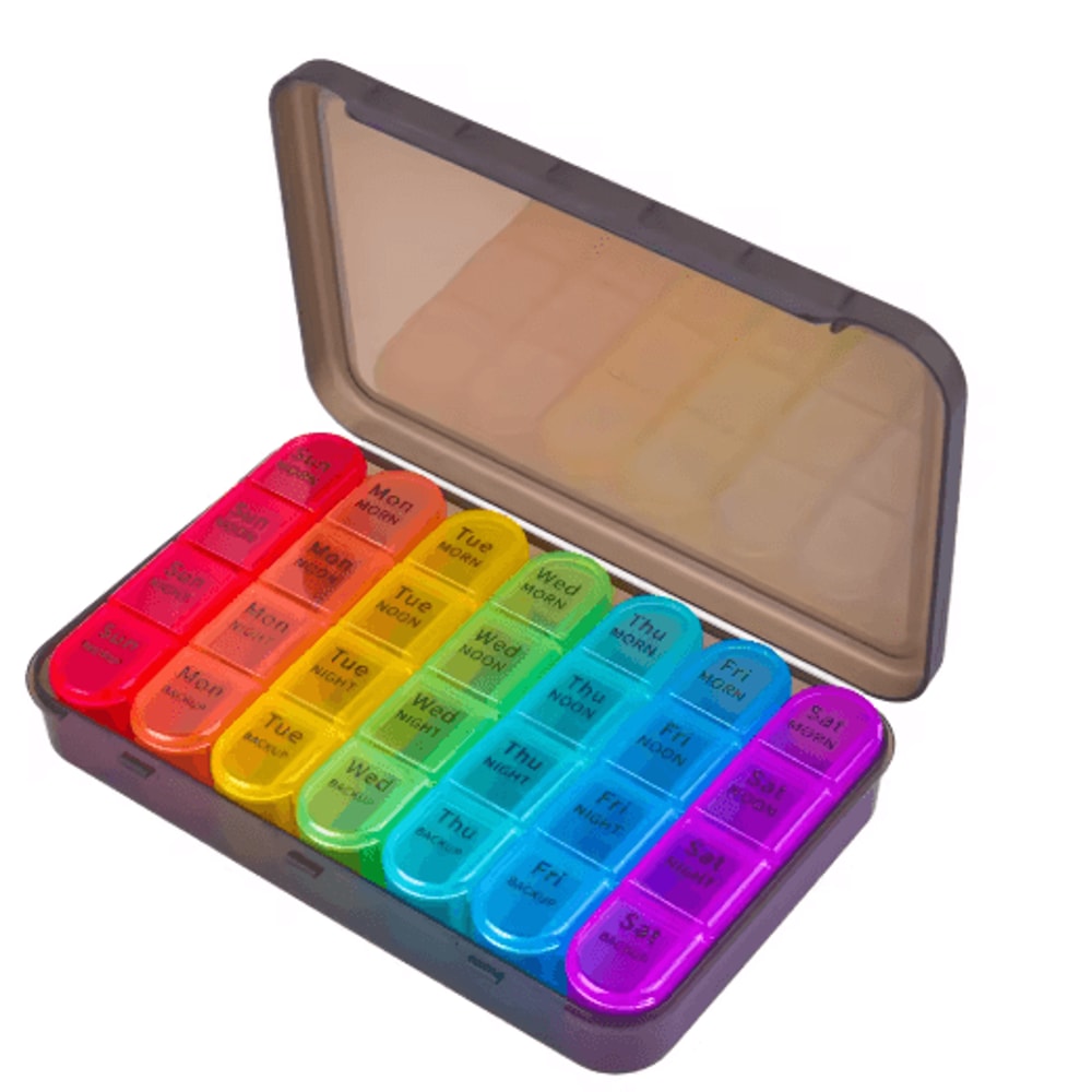 Portable Weekly Pill Organizer Case TravelFriendly Medication Supplement Box 6