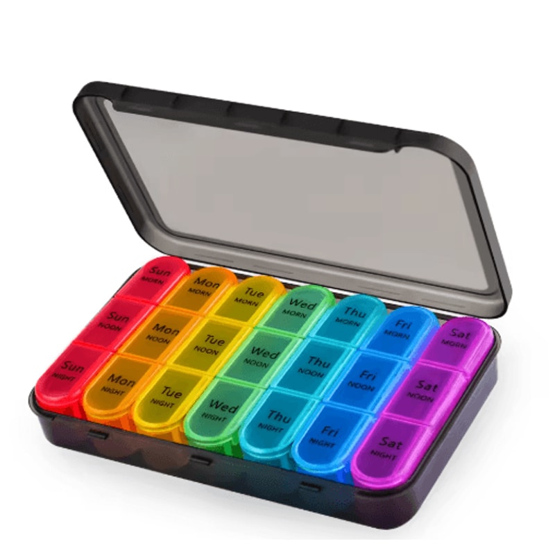 Portable Weekly Pill Organizer Case TravelFriendly Medication Supplement Box 7