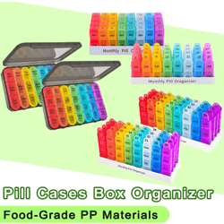 portable weekly pill organizer case – travel-friendly medication & supplement box