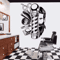 Vintage Barber Wall Sticker Hair Salon Scissors Comb Vinyl Decal 3