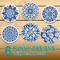Celadon Wooden Coasters Set 6pcs Decorative Coffee Cup Table Mats 4
