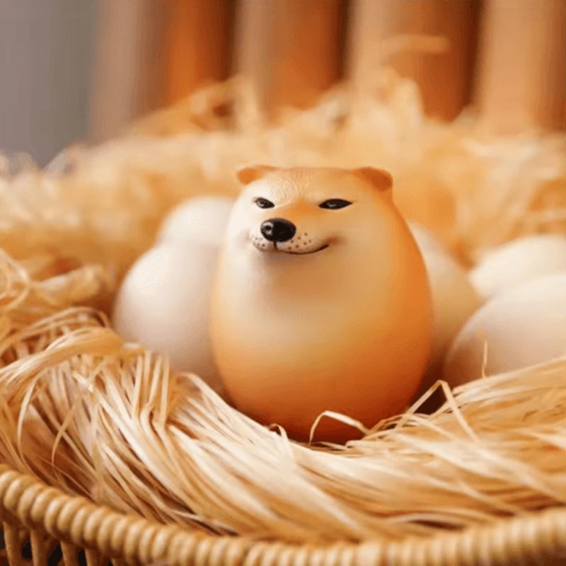 Shiba Inu Egg Figurine Cute Dog Desk Decor Novelty Ornament 3