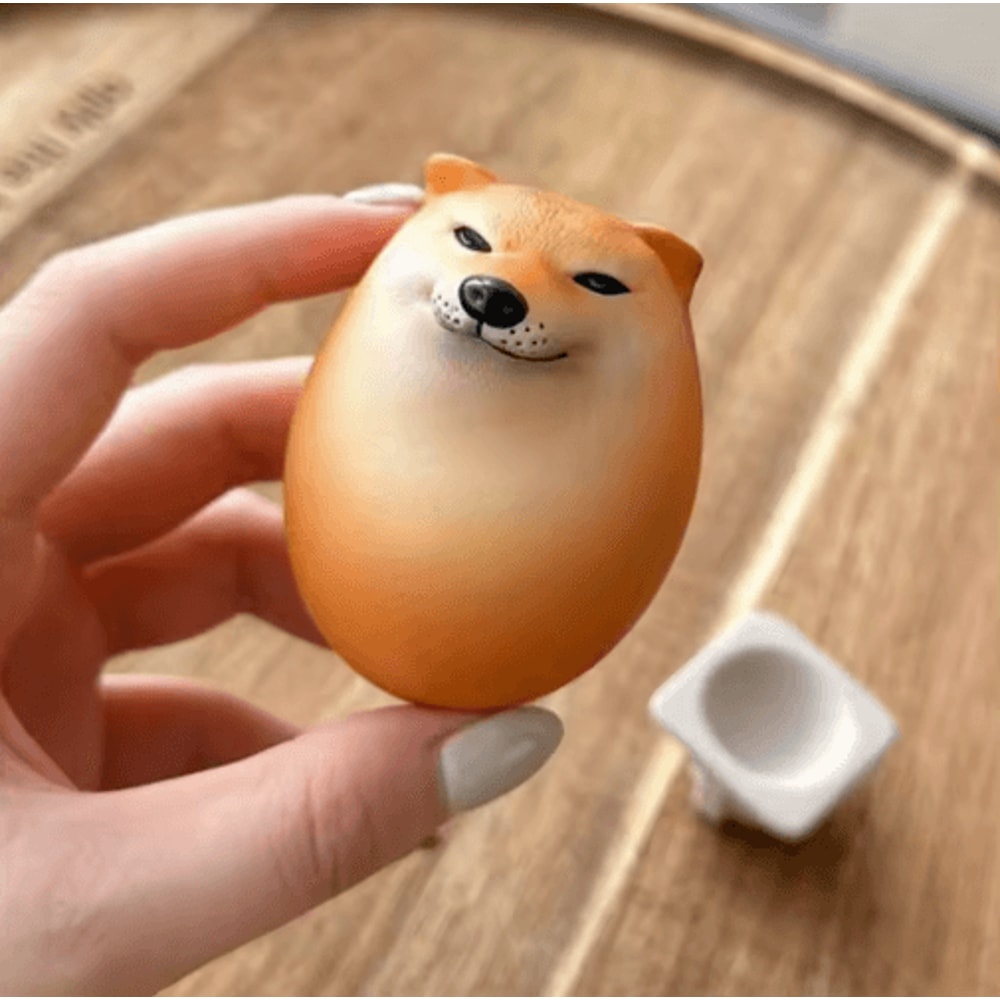 Shiba Inu Egg Figurine Cute Dog Desk Decor Novelty Ornament 4