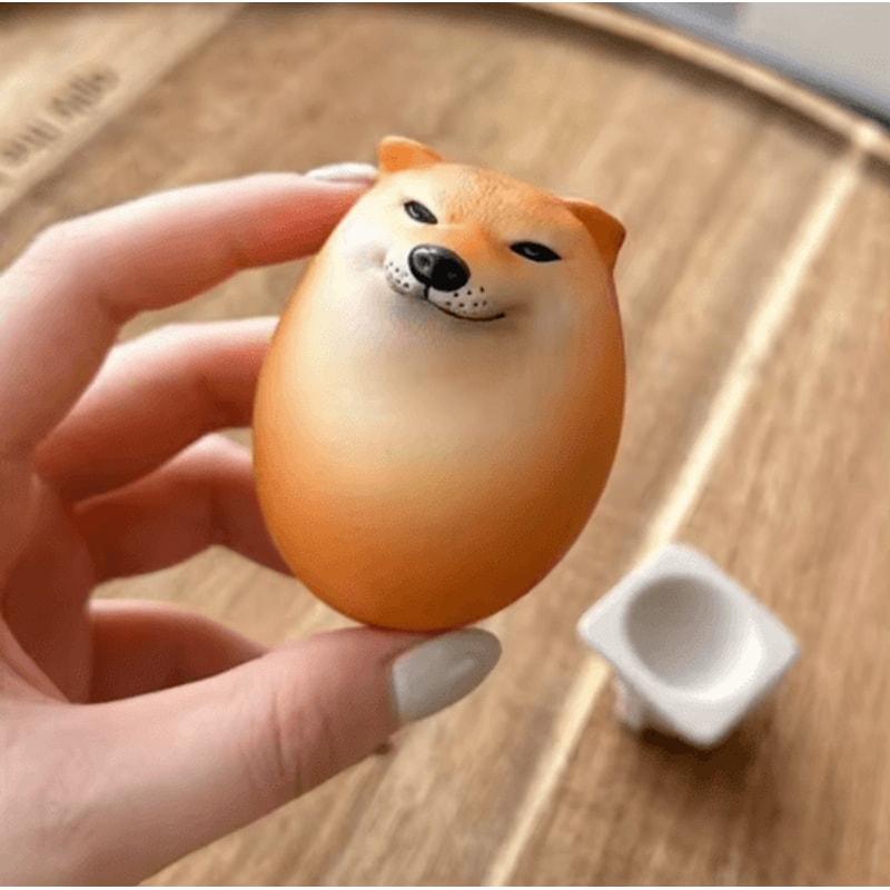 Shiba Inu Egg Figurine Cute Dog Desk Decor Novelty Ornament 4
