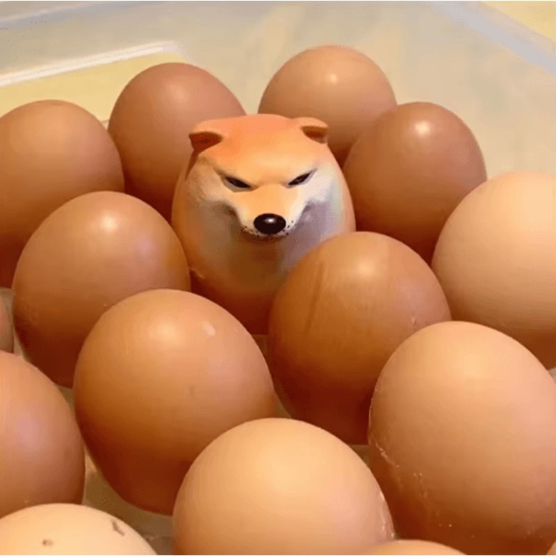 Shiba Inu Egg Figurine Cute Dog Desk Decor Novelty Ornament 0
