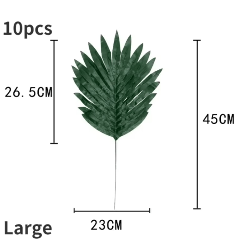 Hawaii Artificial Palm Leaf Set Tropical Jungle Table Decor Placemats 10pcs 2