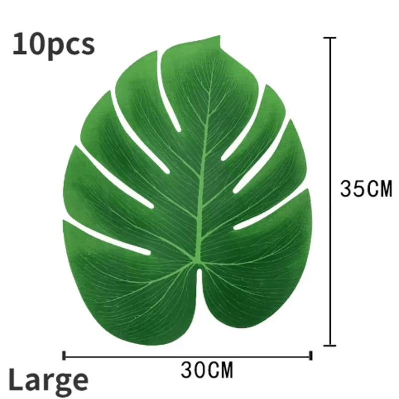 Hawaii Artificial Palm Leaf Set Tropical Jungle Table Decor Placemats 10pcs 4