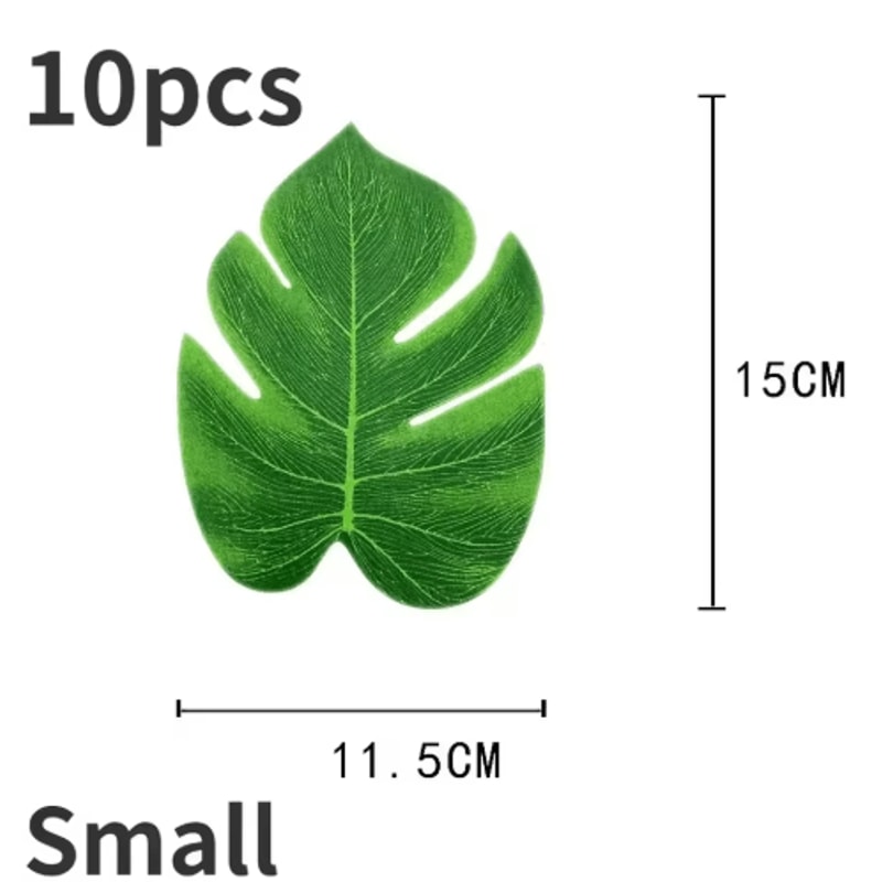 Hawaii Artificial Palm Leaf Set Tropical Jungle Table Decor Placemats 10pcs 6