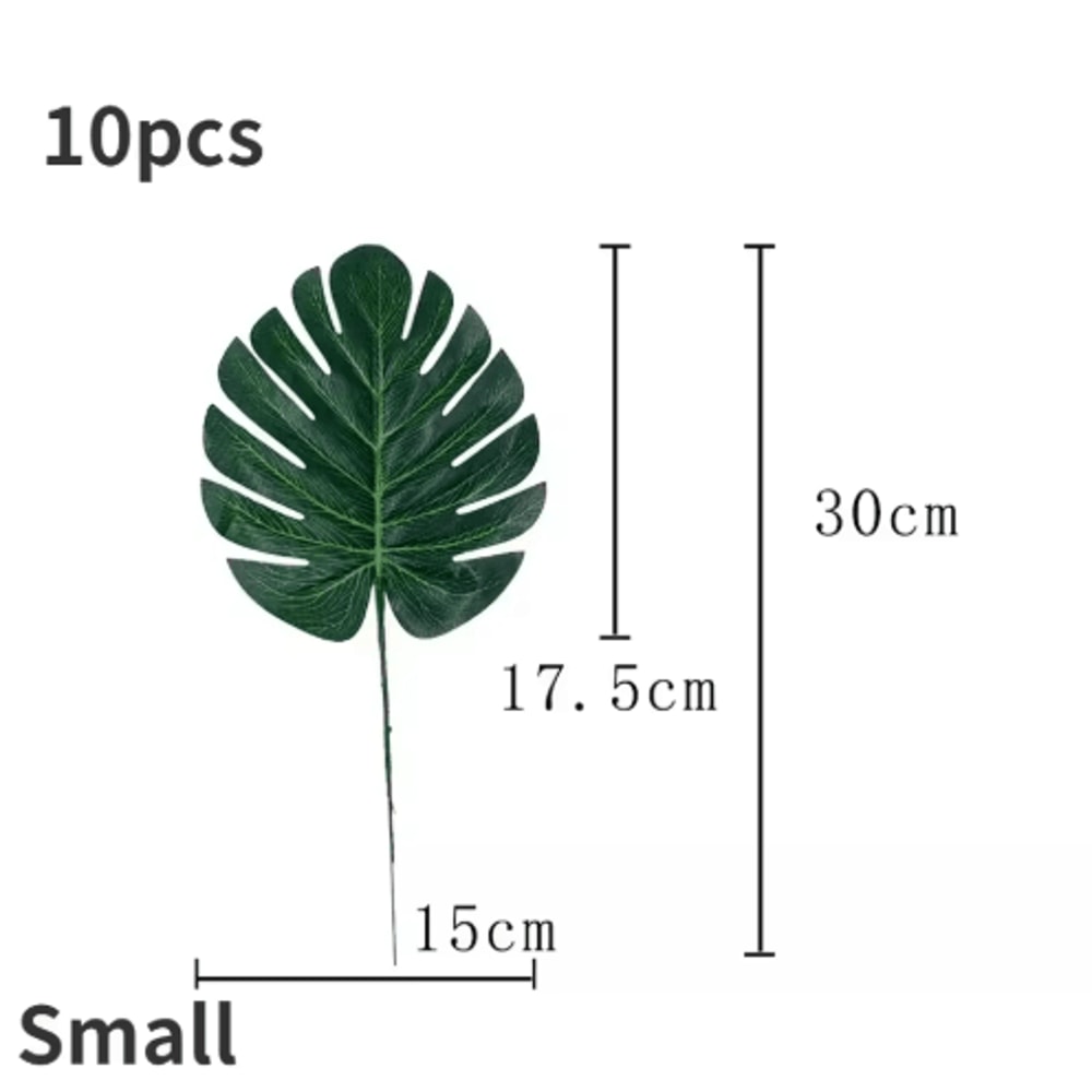 Hawaii Artificial Palm Leaf Set Tropical Jungle Table Decor Placemats 10pcs 7