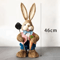 46cm Straw Bunny Decoration Woven Easter Rabbit Yard Home Decor 12