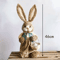 46cm Straw Bunny Decoration Woven Easter Rabbit Yard Home Decor 9