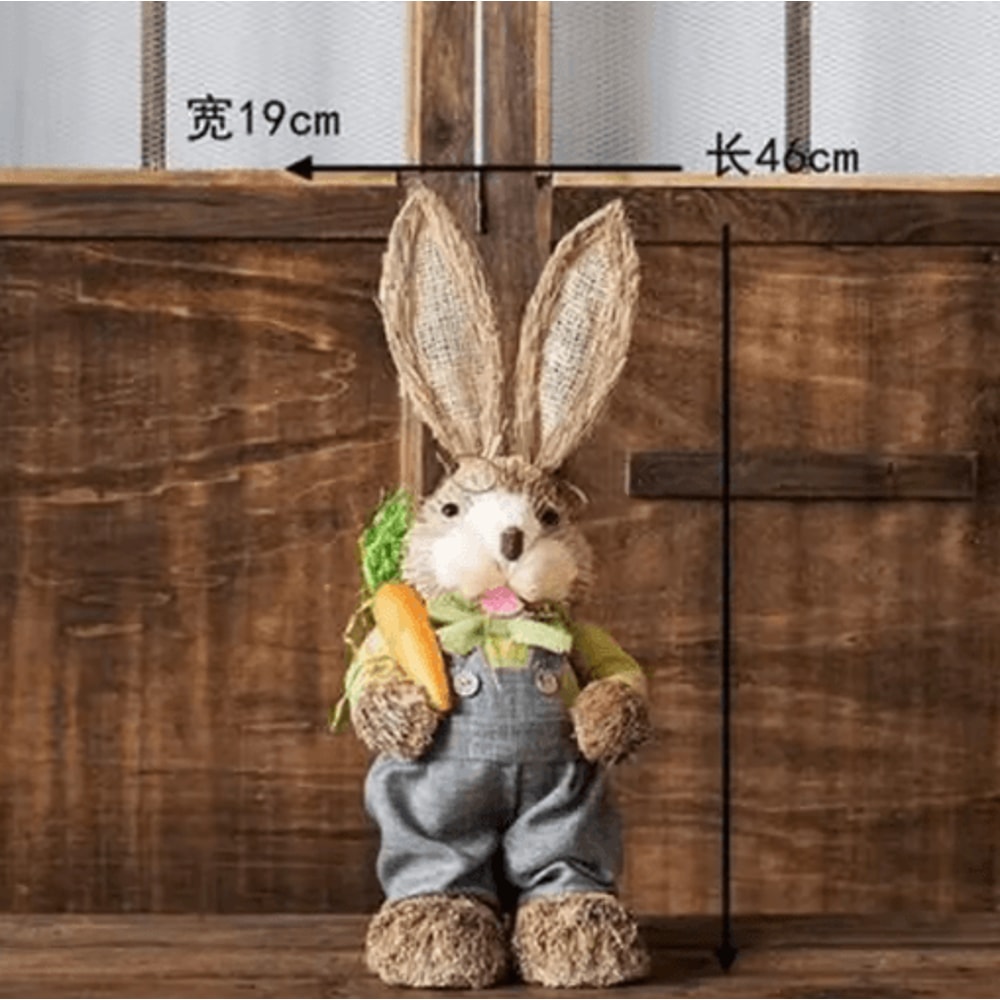 46cm Straw Bunny Decoration Woven Easter Rabbit Yard Home Decor 15