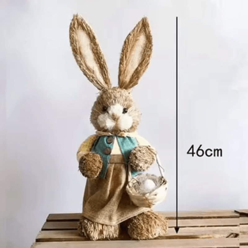 46cm Straw Bunny Decoration Woven Easter Rabbit Yard Home Decor 21