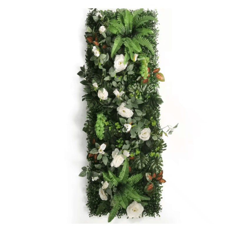 Artificial Rose Wall Panel 40x120cm Floral Grass Backdrop Home Decor 10