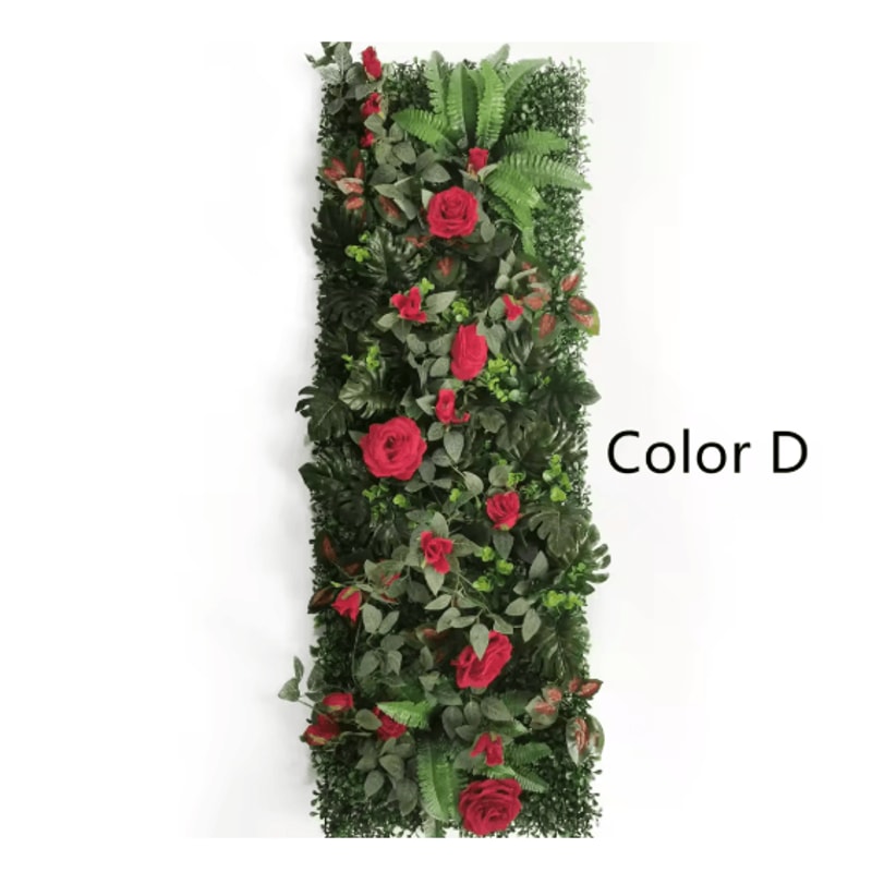 Artificial Rose Wall Panel 40x120cm Floral Grass Backdrop Home Decor 19