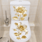Golden Flower Toilet Seat Sticker Waterproof Bathroom Decorative Decal 11