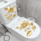Golden Flower Toilet Seat Sticker Waterproof Bathroom Decorative Decal 12
