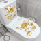 Golden Flower Toilet Seat Sticker Waterproof Bathroom Decorative Decal 13