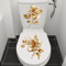 Golden Flower Toilet Seat Sticker Waterproof Bathroom Decorative Decal 4