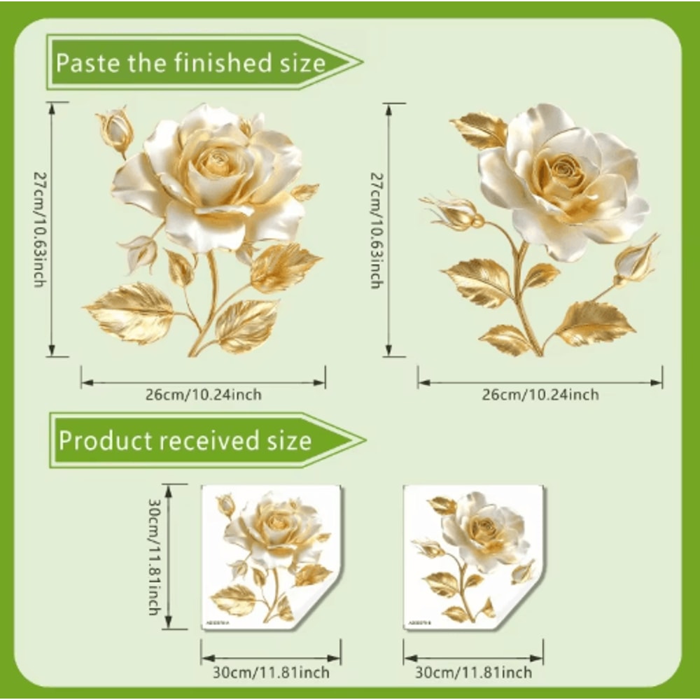 Golden Flower Toilet Seat Sticker Waterproof Bathroom Decorative Decal 9