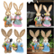 Straw Easter Bunny Decoration Rustic Spring Rabbit Ornament For Home Garden 9