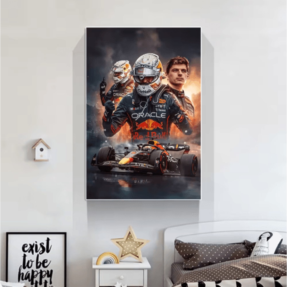 Verstappen F1 Canvas Poster Formula 1 Racing Wall Art Decor 4