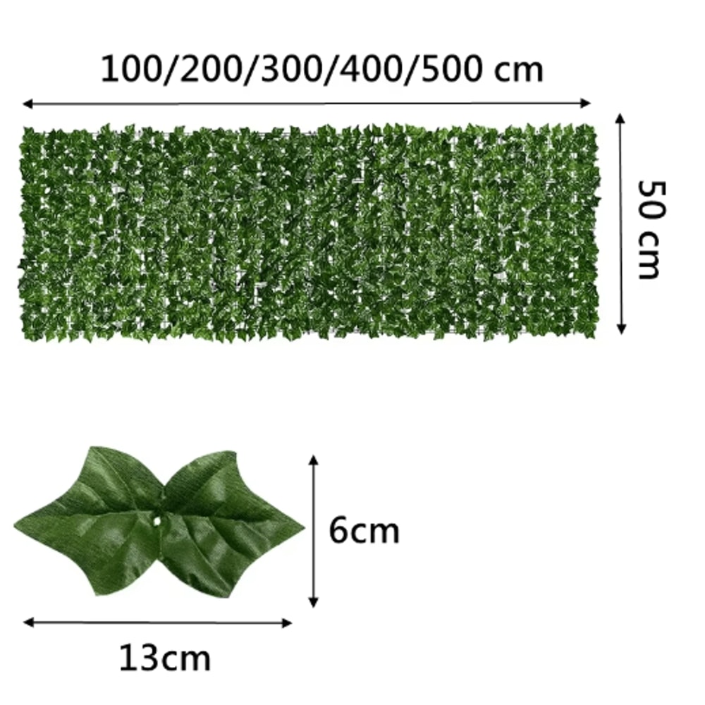 Artificial Ivy Privacy Fence 50 By 500 Cm Balcony Garden Leaf Screen Decor 14