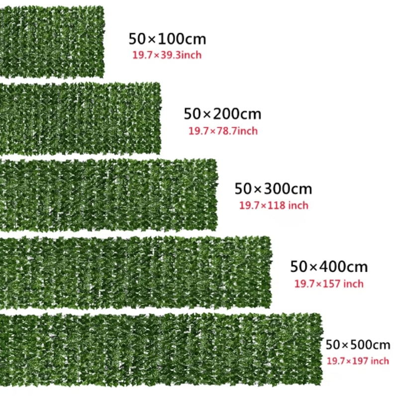Artificial Ivy Privacy Fence 50 By 500 Cm Balcony Garden Leaf Screen Decor 16