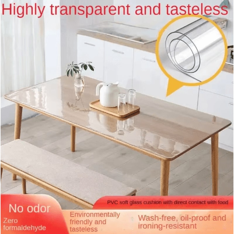 30mm Clear PVC Table Protector Waterproof Transparent Table Cover 9