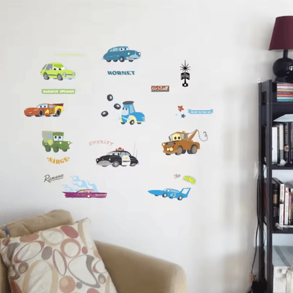 3D Cars Wall Stickers Lightning McQueen Kids Room Cartoon Decals 9