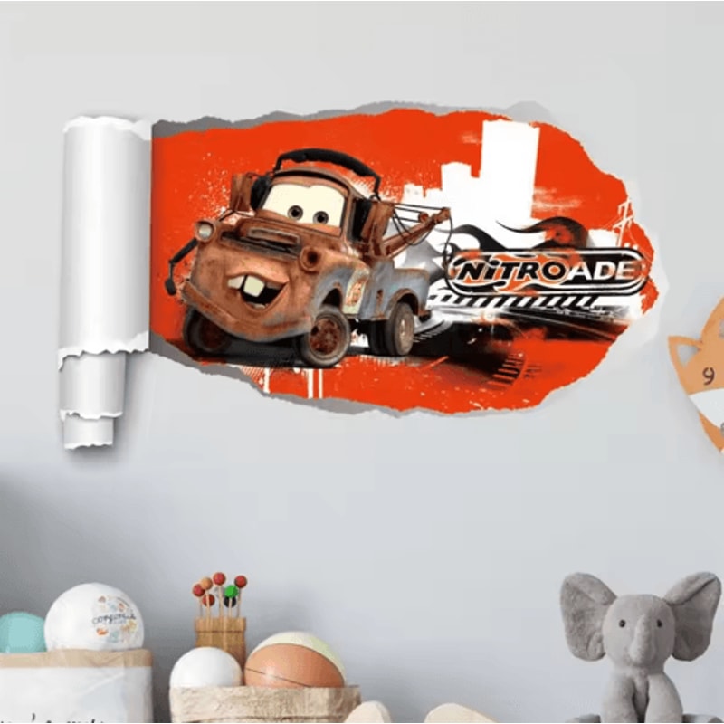 3D Cars Wall Stickers Lightning McQueen Kids Room Cartoon Decals 15