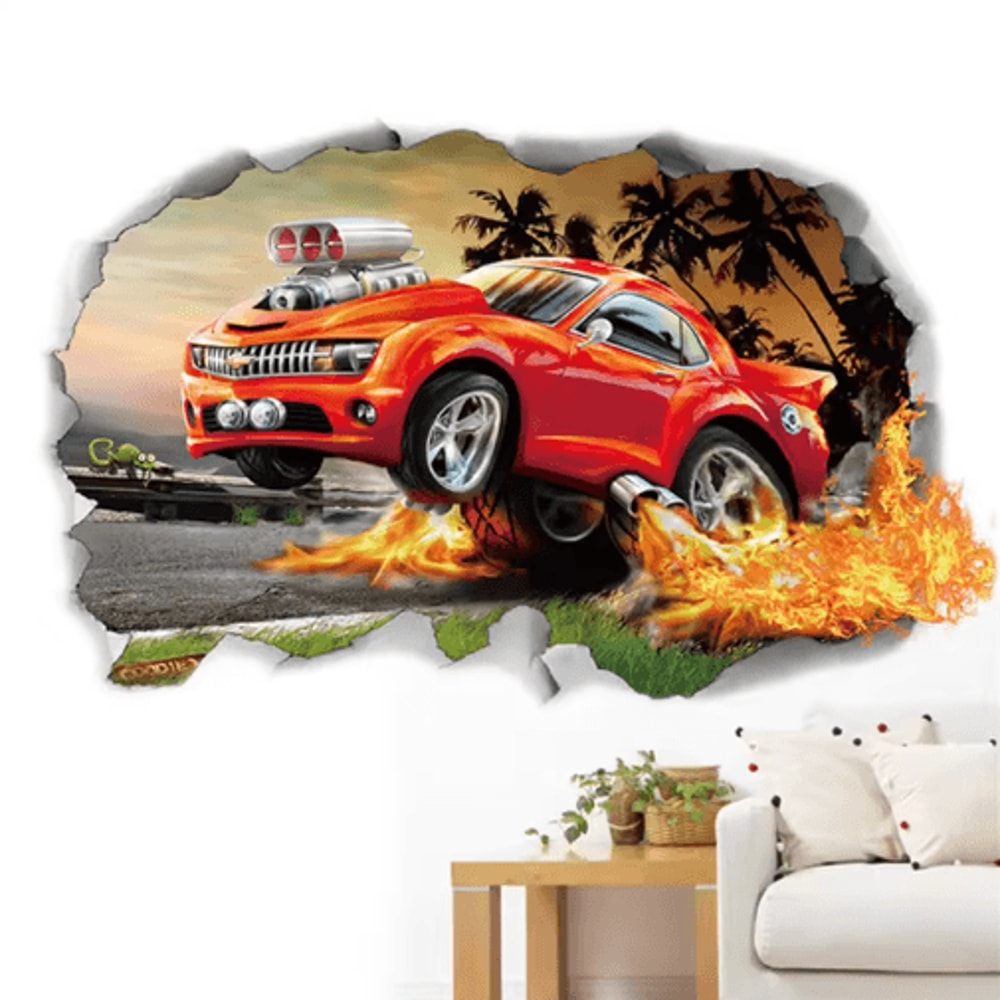 3D Cars Wall Stickers Lightning McQueen Kids Room Cartoon Decals 1