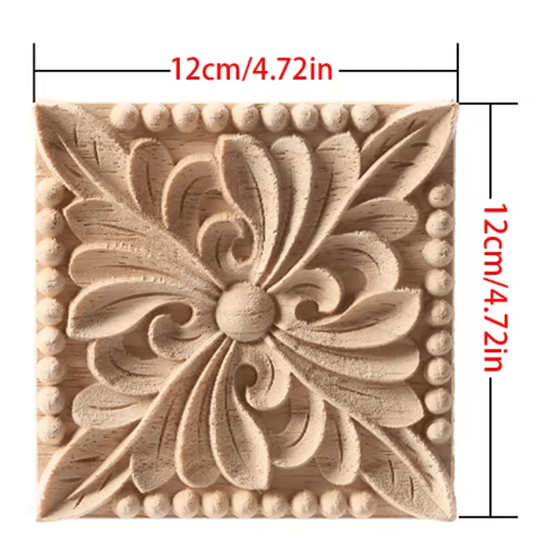 European Floral Wood Corner Applique Carved Furniture Trim Decor 12