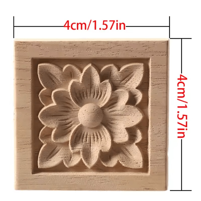 European Floral Wood Corner Applique Carved Furniture Trim Decor 2