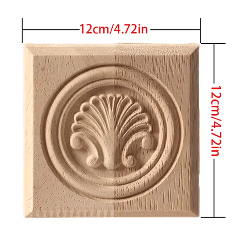 European Floral Wood Corner Applique Carved Furniture Trim Decor 3