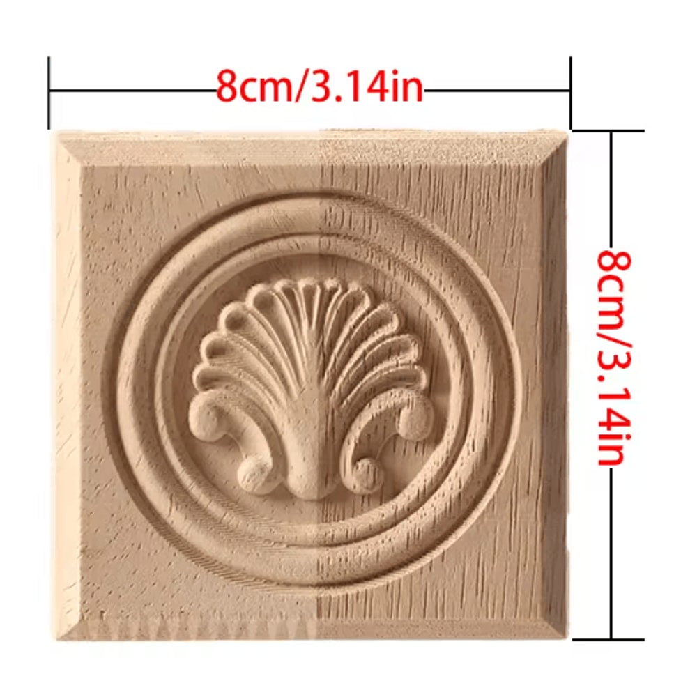 European Floral Wood Corner Applique Carved Furniture Trim Decor 5