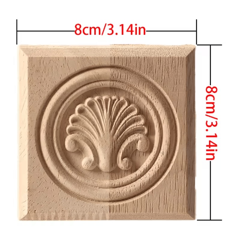 European Floral Wood Corner Applique Carved Furniture Trim Decor 5